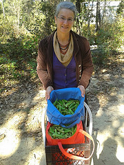 Gretchen the Rotarian with okra