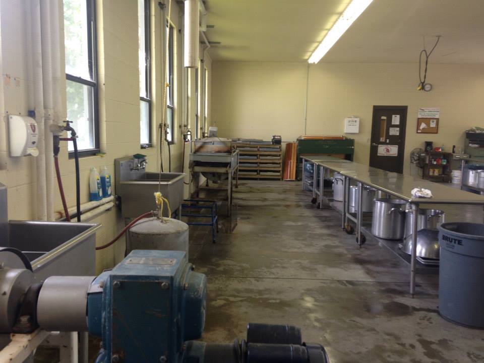 960x720 Sheller, blancher, and work tables, in Canning Class at Lowndes High School, by Gretchen Quarterman, for Okra Paradise Farms, 18 June 2014