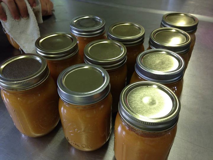 720x540 Finished product: peach jam, in Canning corn and peaches at Lowndes High School, by Gretchen Quarterman, for OkraParadiseFarms.com, 12 July 2014