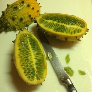 Kiwano melon sliced