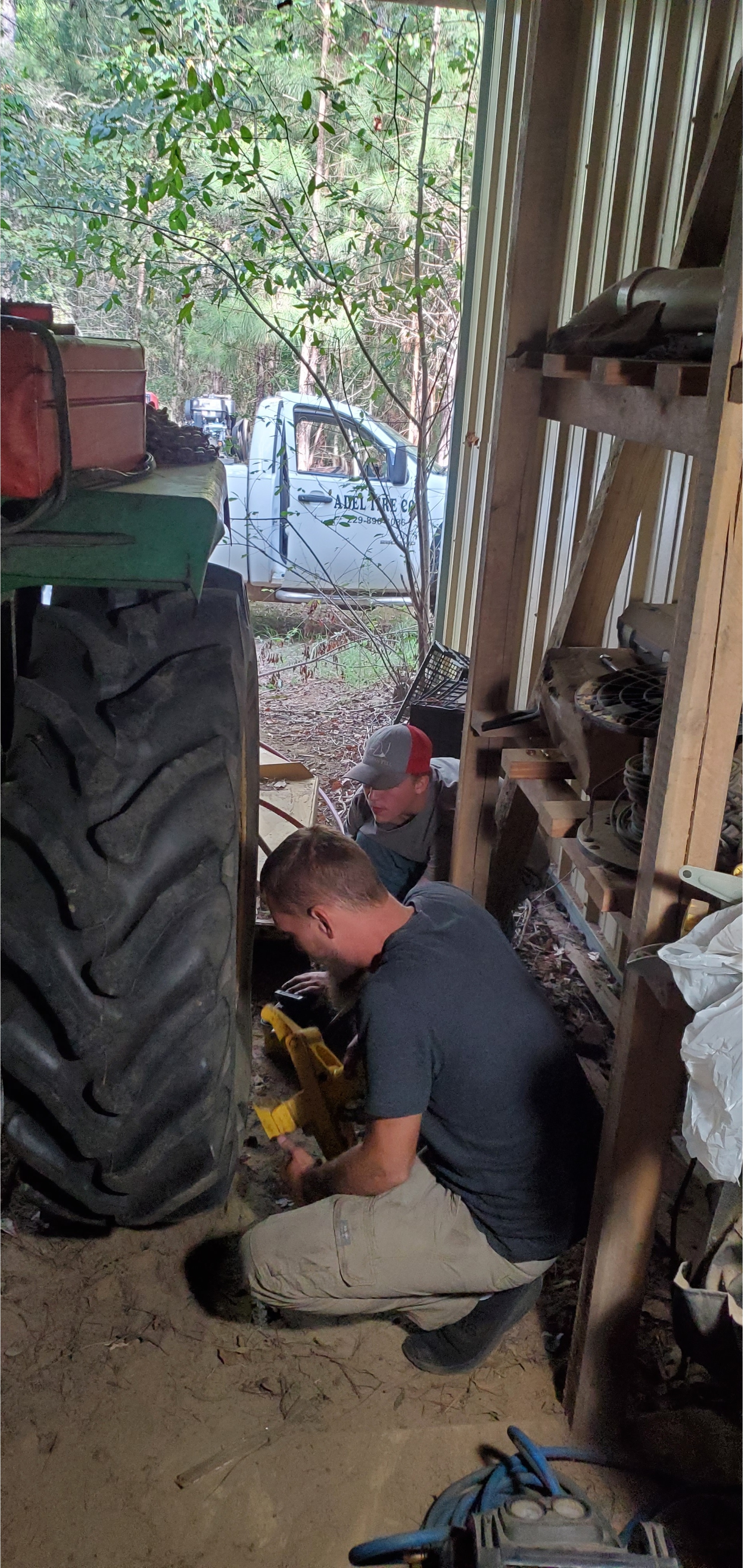 Fixing tractor tire