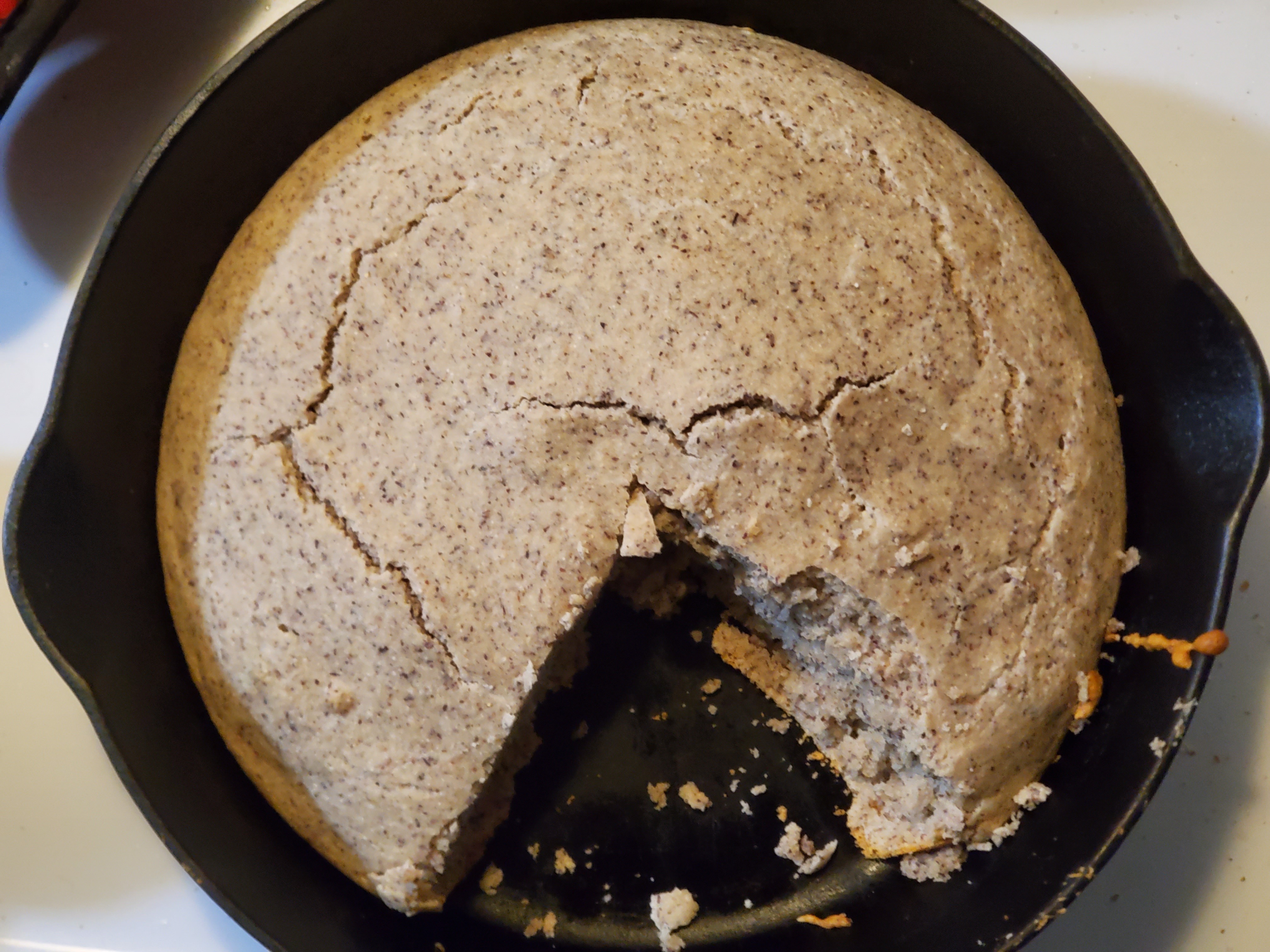 Cornbread in pan