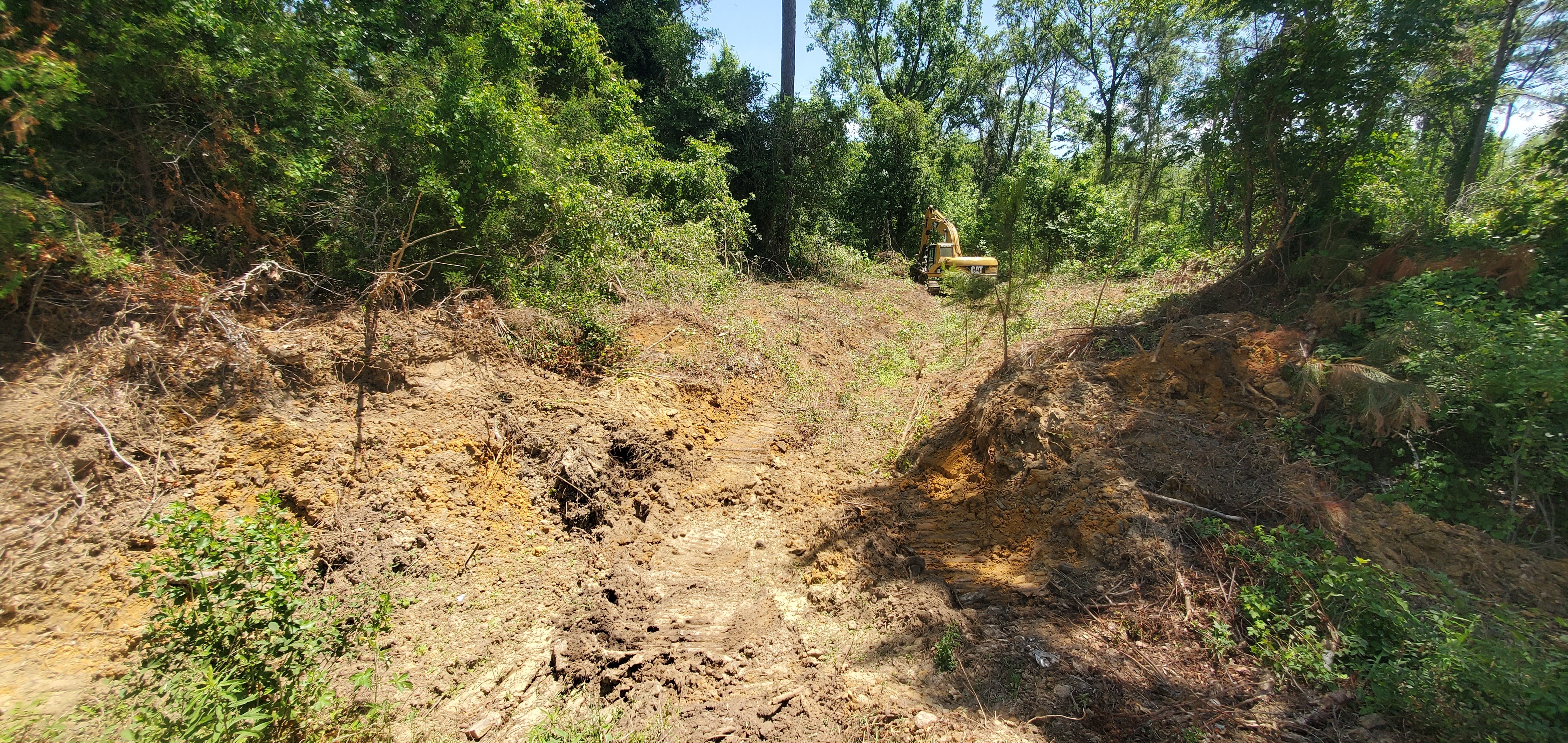 Backhoe digging