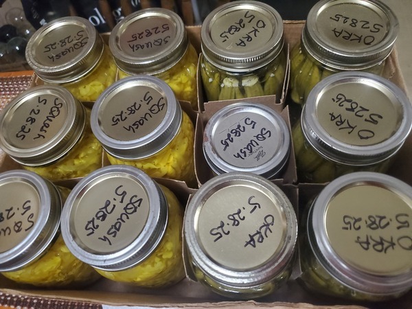[Canned okra and yellow squash]