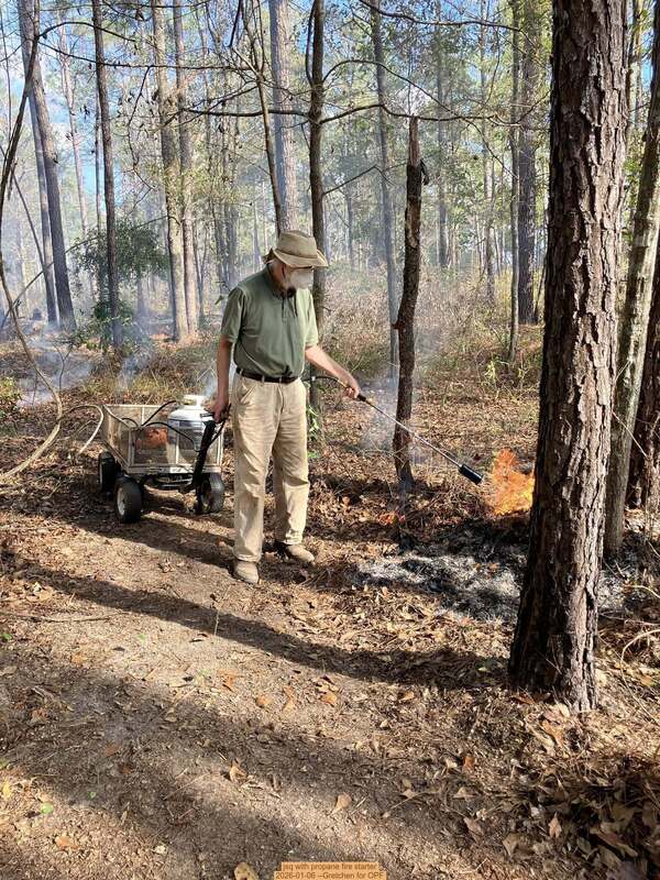 [jsq with propane fire starter, 2026-01-06, 5-acre prescribed burn --Gretchen for OPF]